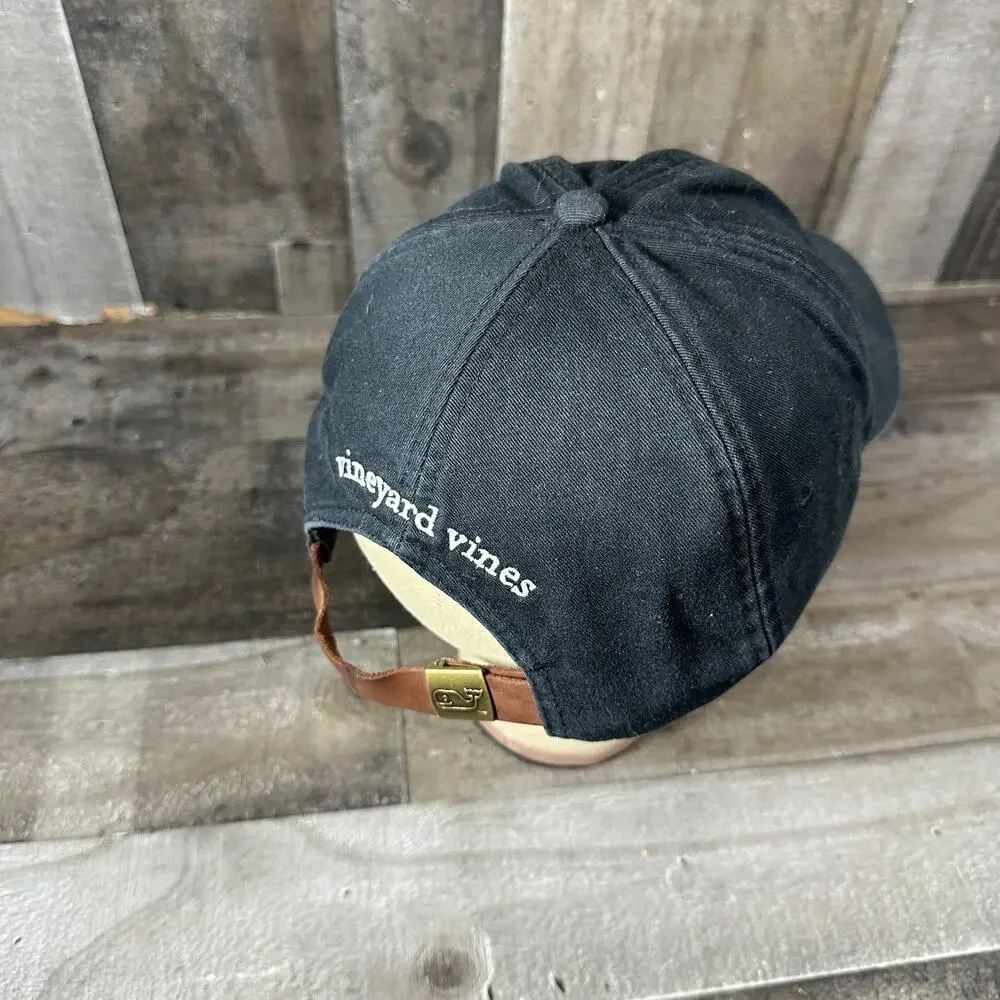 Vineyard Vines Adjustable Baseball Cap - Black‎ Whale Logo
